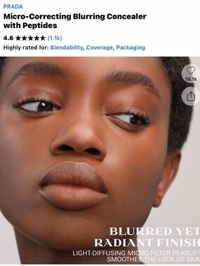 NWOB Prada Micro- correcting blurring Concealer with peptides  DN 9.5